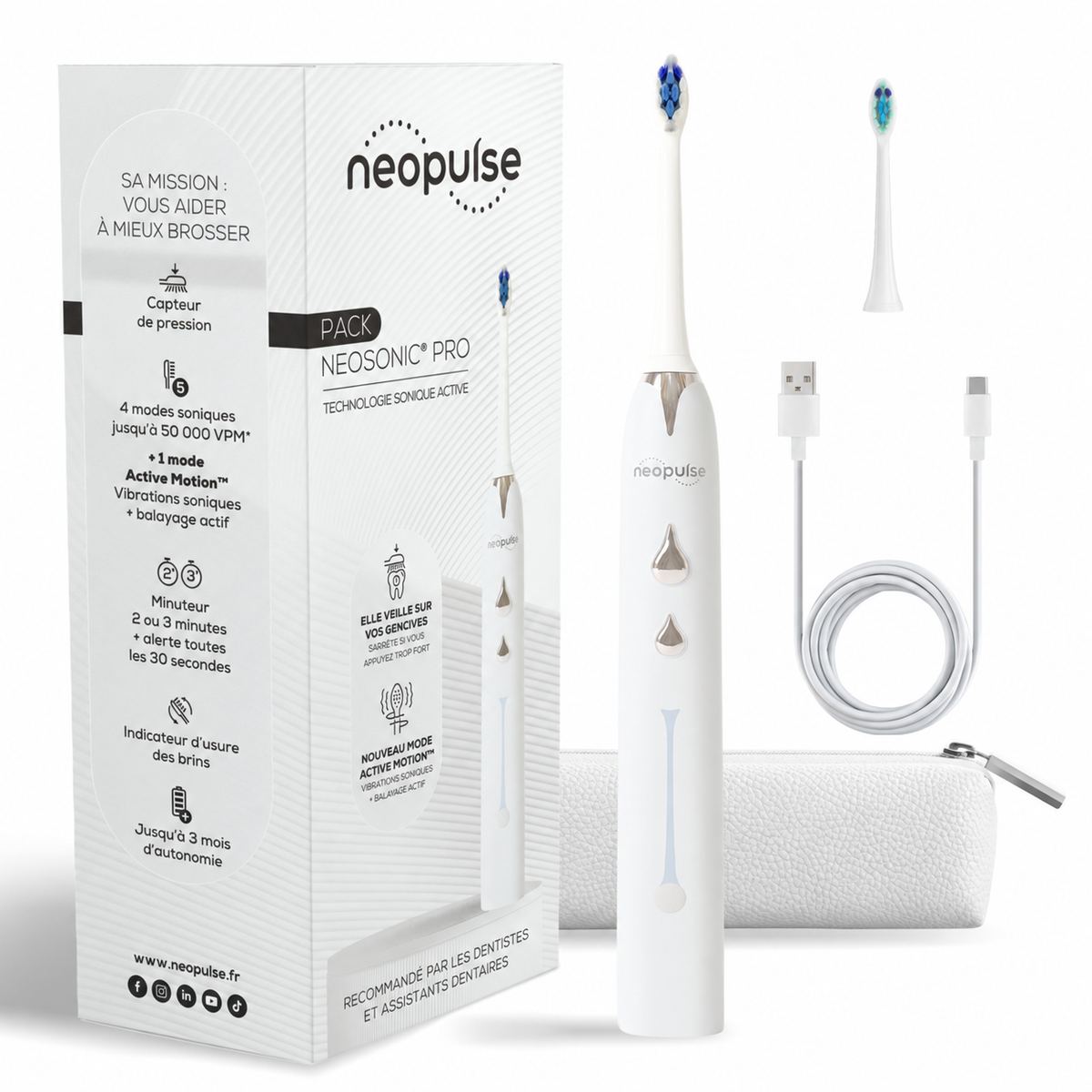 Brosse à dents electrique sonique adulte NEOSONIC PRO adulte NEOPULSE