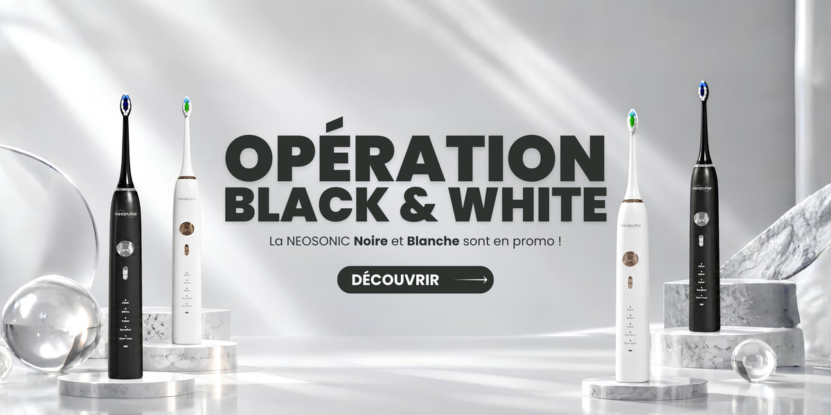 Brosses à dent électrique noir et blanche promo