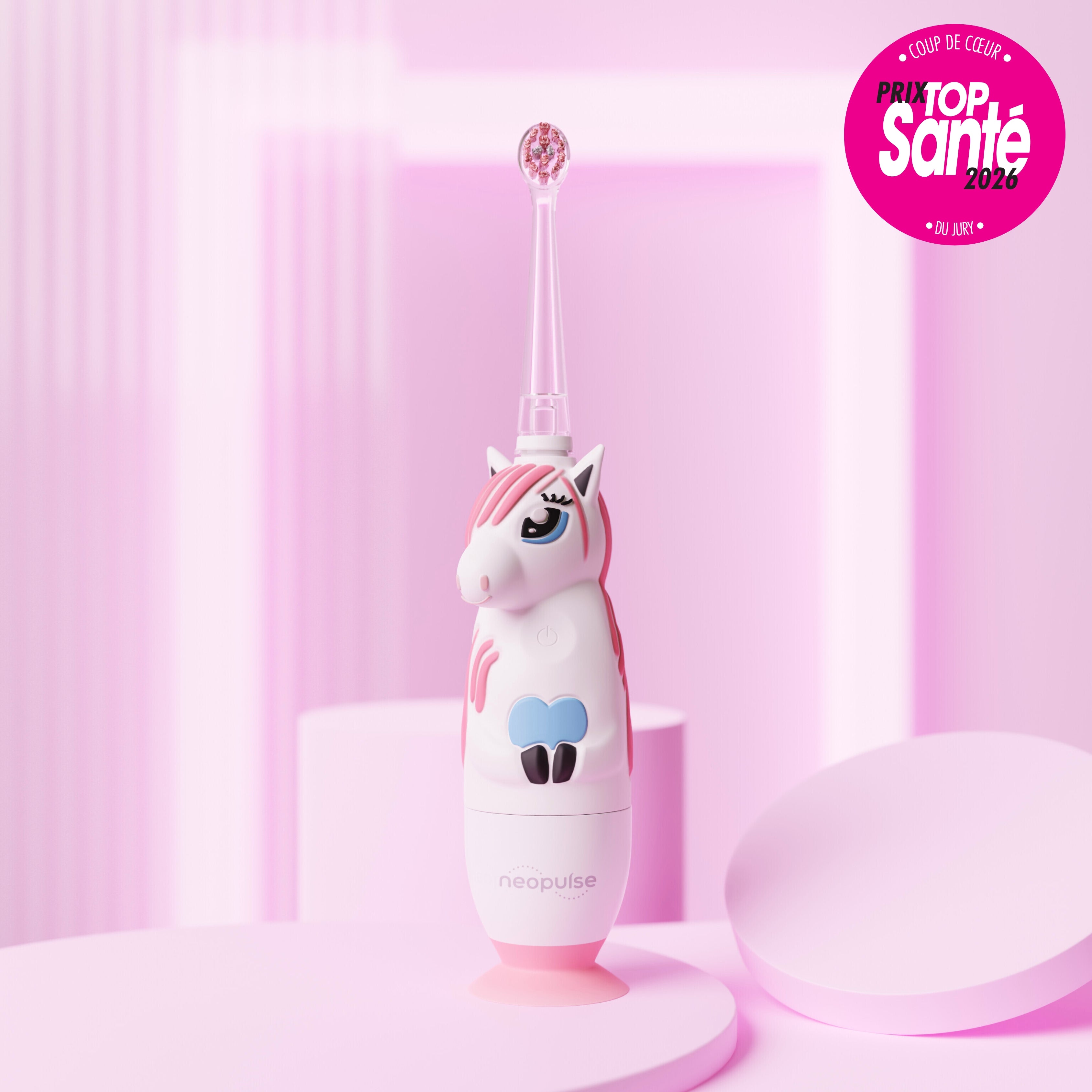Version licorne de la brosse à dents NEOBABY de la marque NEOPULSE