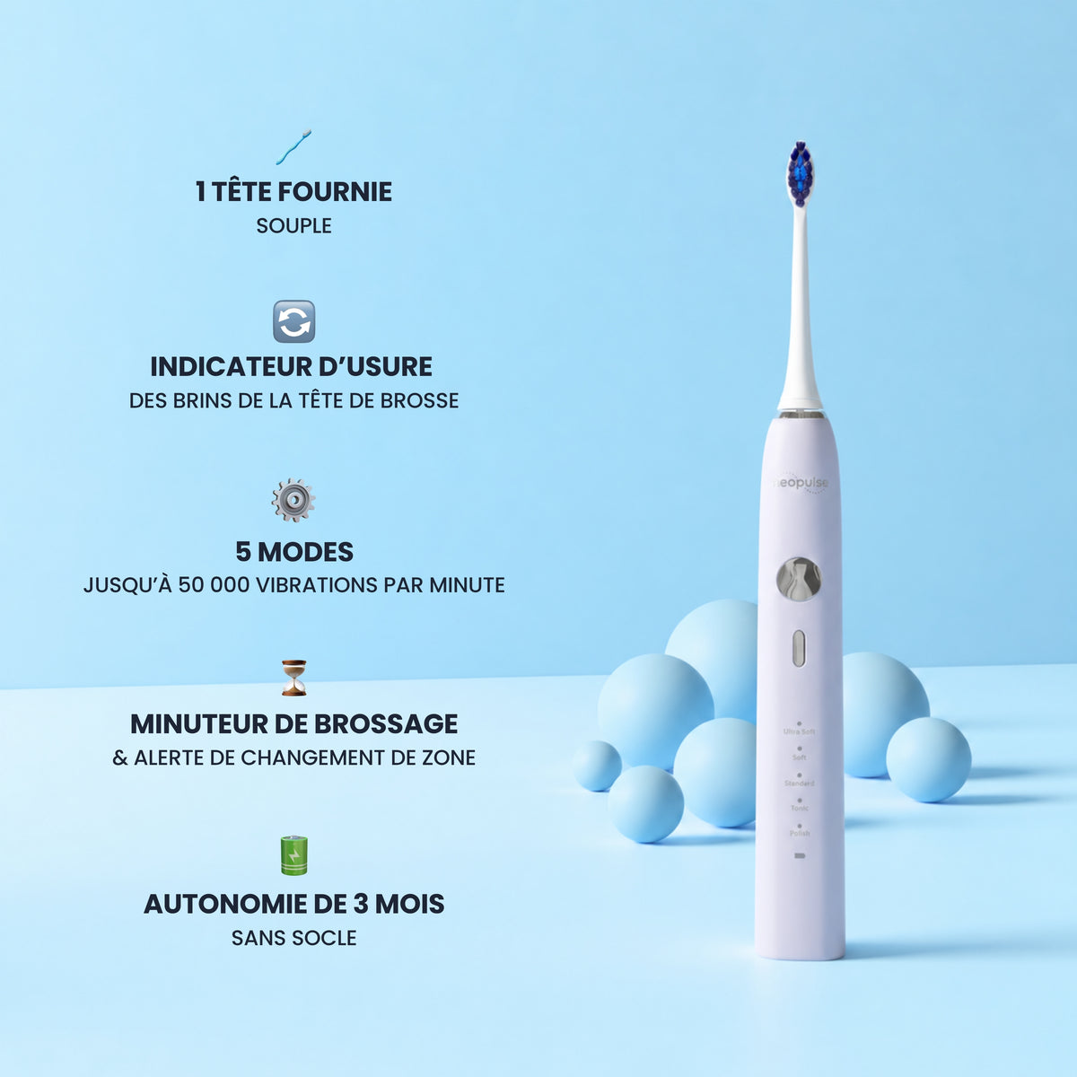 Brosse à dents électrique sonique NEOSONIC