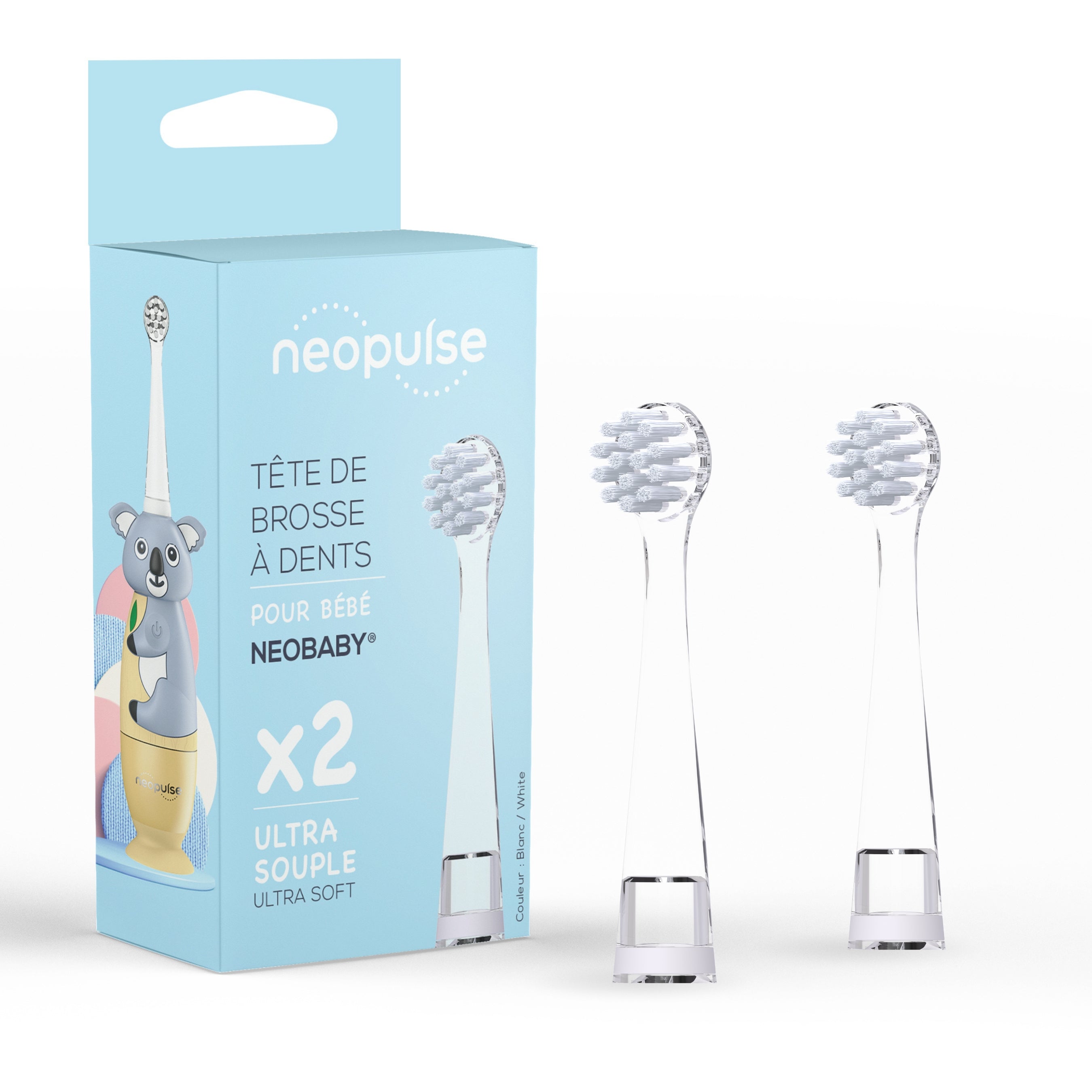 Pack de têtes de brosse à dents bébé