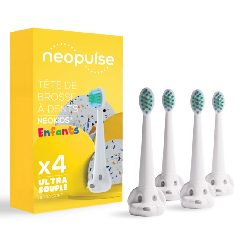 Pack de 4 têtes de brosse à dents électrique NEOKIDS blanc
